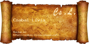 Csabai Lívia névjegykártya